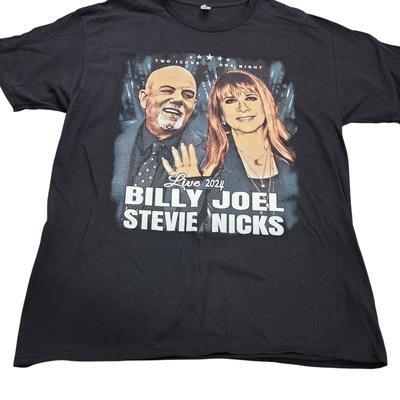 Billy Joel Stevie Nicks 2024 Tour Shirt Black Two Icons One Night Concert Tee L Unisex T-Shirt