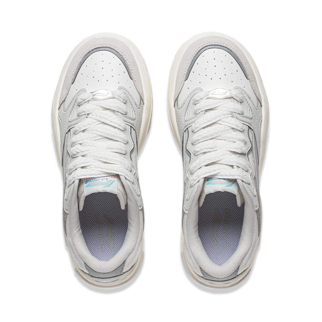 Li Ning Future Flow Versatile Retro Skate Shoes Women Sneakers White Gray AGCU016-2