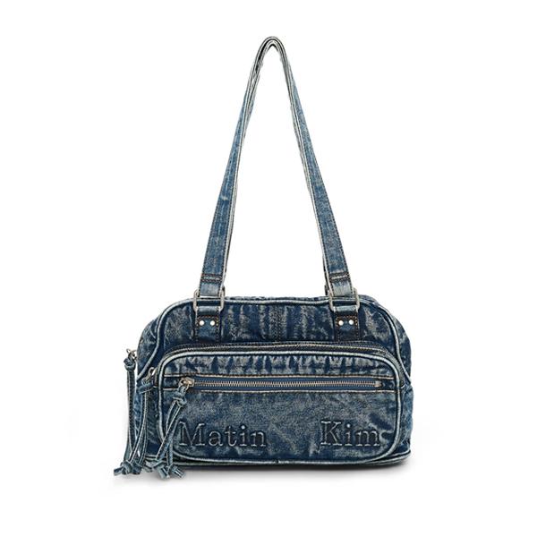 

[Matin Kim] MATIN DUST DENIM ONE POCKET SHOULDER BAG - 2 Colors (Black / Blue) BLUE