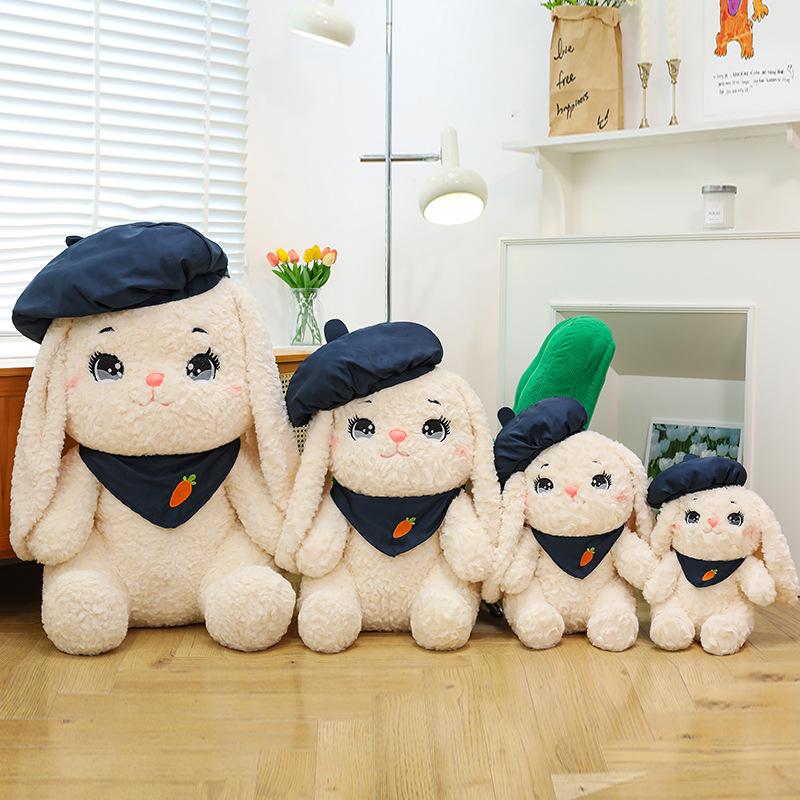 Cute Beret Rabbit Doll Plush Toy Girl Sleeping Doll Warm Heart To Accompany Girlfriend Birthday Gift