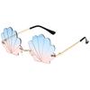 Popular Rimless Shell Sunglasses for Parties and Music Festivals with Bright Color Great for Fashionable Women Wear
