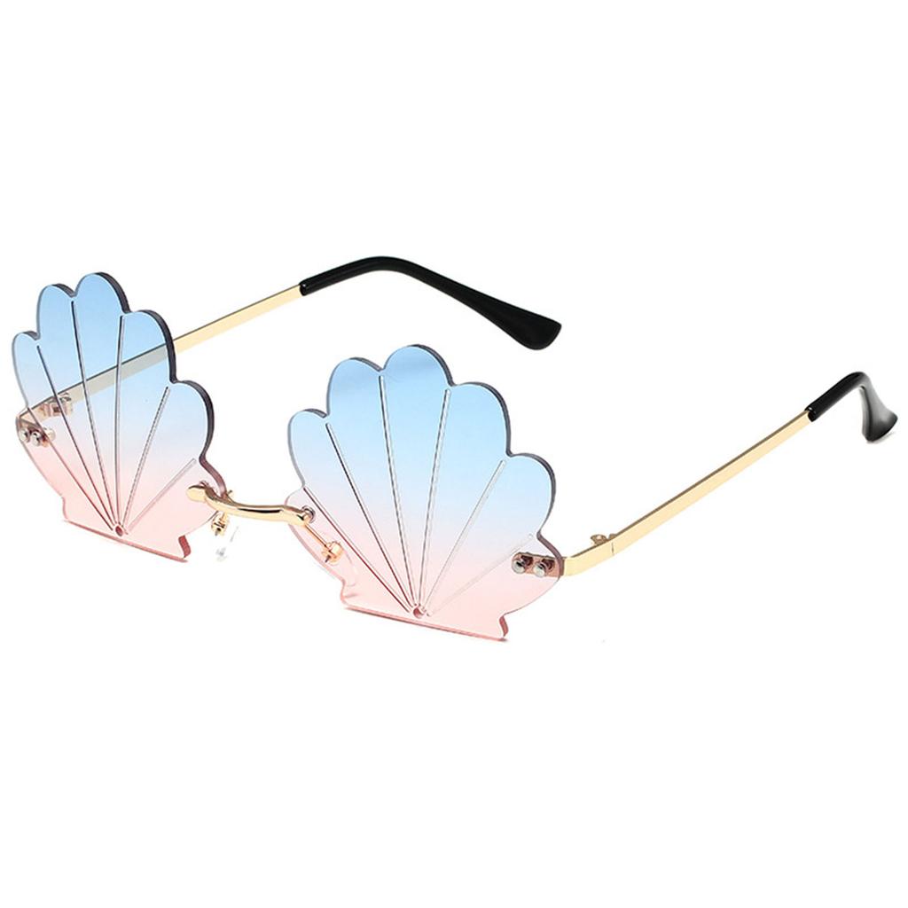 Popular Rimless Shell Sunglasses for Parties and Music Festivals with Bright Color Great for Fashionable Women Wear