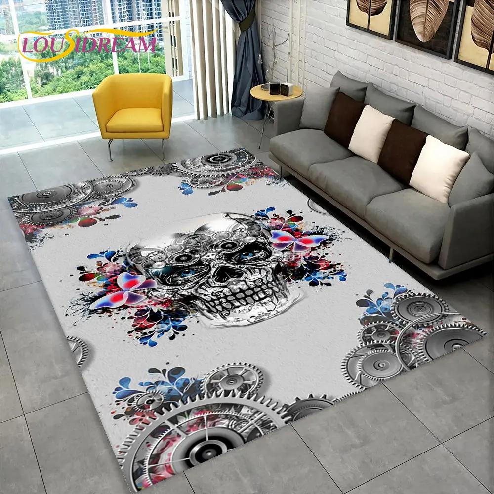 

3D Gothic Horror Indian Skull Area Rug,Carpet Rug for Home Living Room Bedroom Sofa Doormat Decor,Kitchen Non-slip Floor Mat 60x90(23x35in)