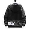 Spring and Autumn Men's Large Size Printed Jackets Youth Hooded Versatile Fat Tops for Men