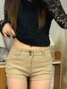 Spicy Girl Khaki High-Waist Denim Shorts - Slimming & Flattering Women's Spring Hot Pants