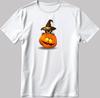 Black Cat Pumpkin Short Sleeve White-Black Men's / Women's T Shirt F123