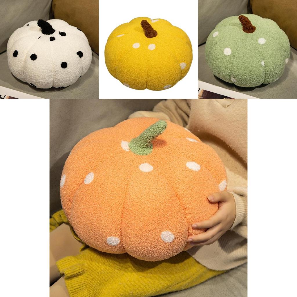 Cute Colorful Polka Dot Pumpkin Pillow Toy For Halloween Decor