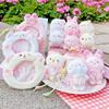 Rabbit Sakura Cat Bear Plush Keychain Animal Mini Coin Bag Cartoon Gift Kids