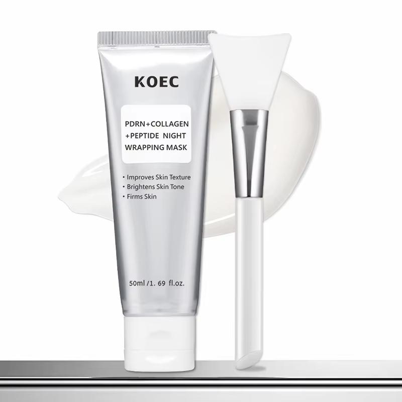 PDRN Wrapping Mask Collagen Peptide Peel Off Sleeping Mask with Brush Improve Skin Texture Overnight Skincare Mask