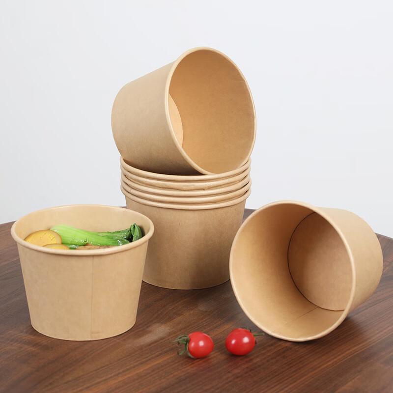 750ml Disposable Paper Bowls for Takeaway, 50 Count