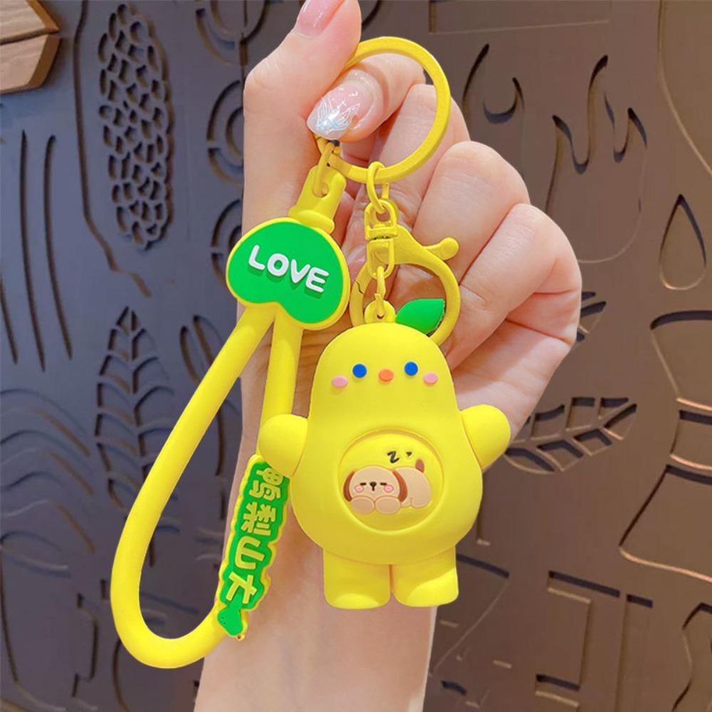 

Puppy Face-changing Koala Keychain Banana Rotate Pear Pendant Toy Unisex Yellow Pear
