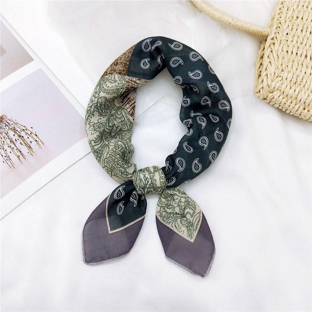 Versatile Cotton Linen Silk Scarf: Spring & Autumn Unisex Small Square Neck & Head Accessory