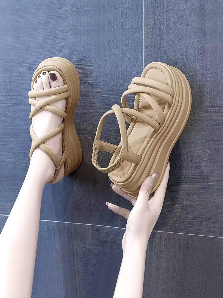 

Muffin thick sole with sandals women s new summer height increase small man with skirt sandals women 39 абрикосовий