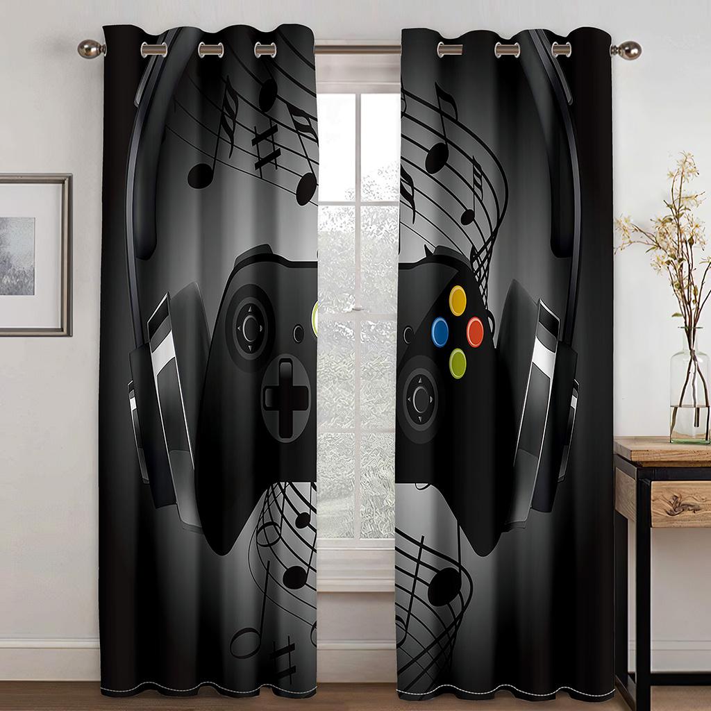 Kinder Lieblings-Gamepad Vorhänge 2 Paneele Jungen Lieblings-Videospiel-Controller Vorhänge Zimmer Schlafzimmer Dekor Vorhänge