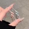 Diamonds Encrusted Snake Chain Bracelet Elegant Adjustable Closure Wrist Bangle Alloy Evening Party Accessory
