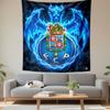 FC Porto Football Club Crest Wall Tapestry Blue Fire Dragon Lightning Emblem Fan Decor for Man Cave Bedroom Gift