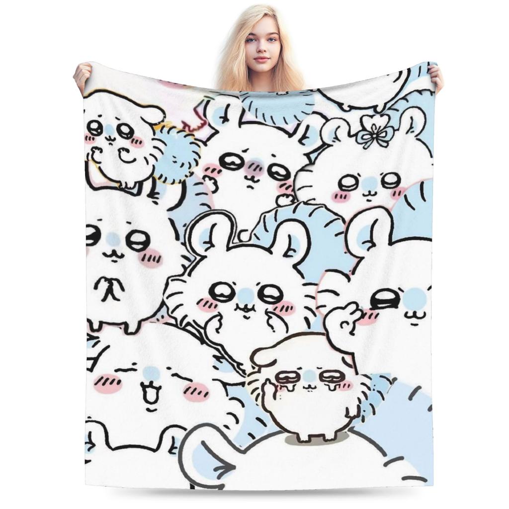 Chiikawas Momonga Blanket Flannel Textile Decor  Multi-function Super Soft Throw Blankets for Bedding Bedroom Bedding Throws