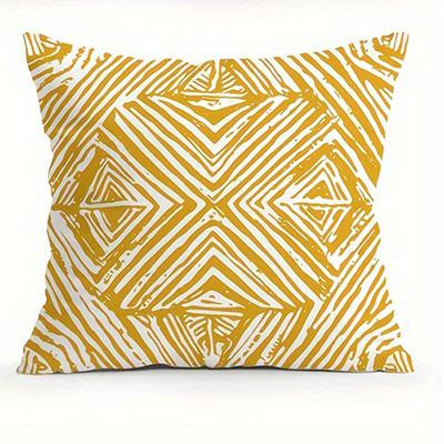 Home Decor Yellow Floral  Geometric Patterned Pillow Covers Pattern Cushion Cover Suitable for Sofa Bedroom Car Pillow Cover