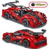 Non-Toxic Mechanical Red Race Car Moc Assembly Bricks Creative Construction Kit Diy Tabletop Decoration Birthday Christmas Gifts For Kids