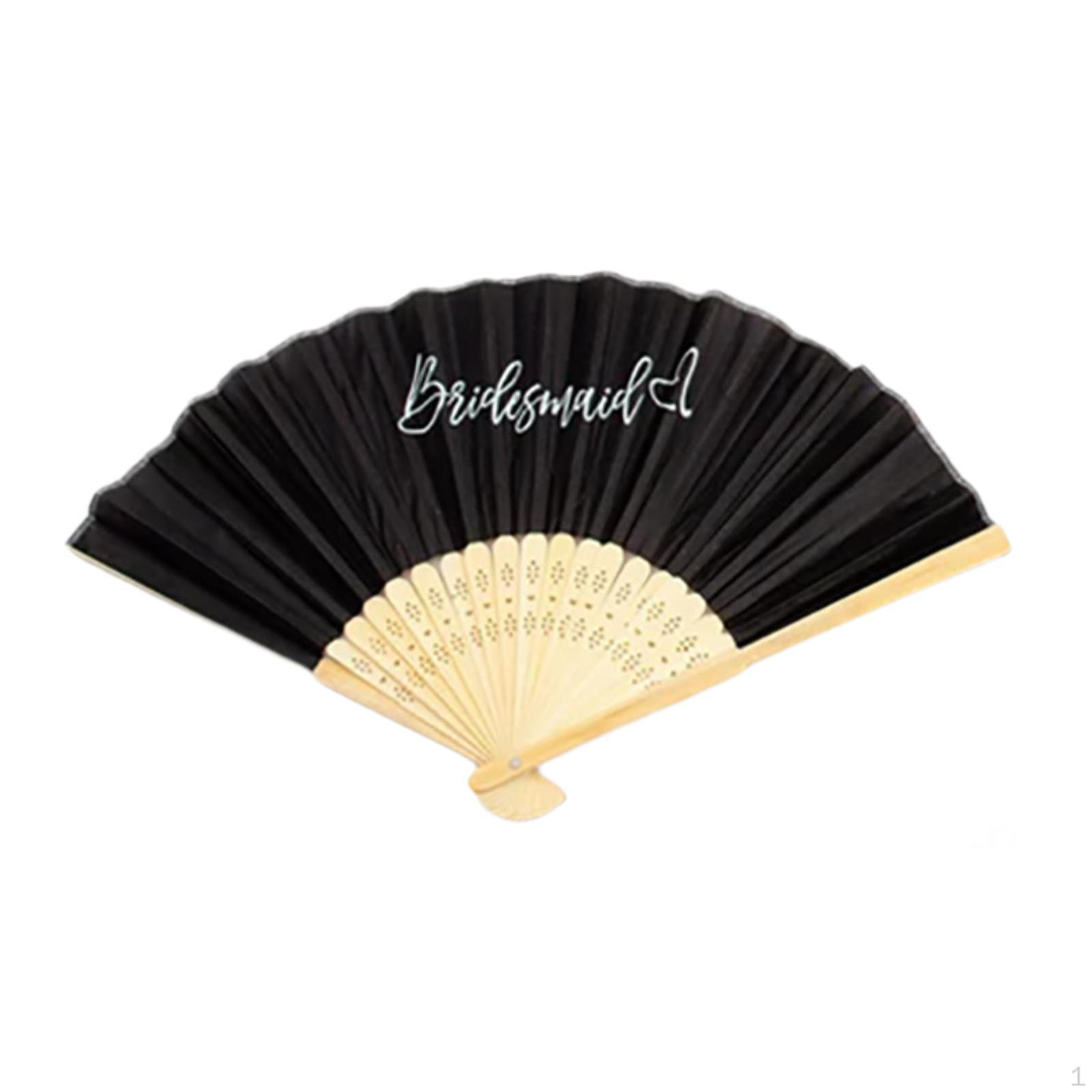 

Дамский свадебный веер складной элегантный аксессуар реквизит буква печать для сценического представления вечеринки чёрный