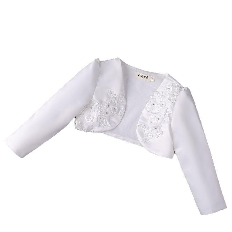 Dívčí večerní šaty s dlouhým rukávem, šál a sako pro družičku nebo princeznovský kostým