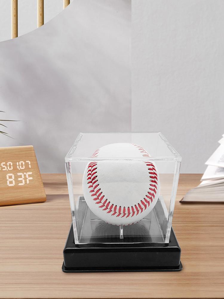 Acrylic Baseball Display Case with Bracket Storage Box Holder Baseball Memorabilia Showcase for Golf Tennis Billiard