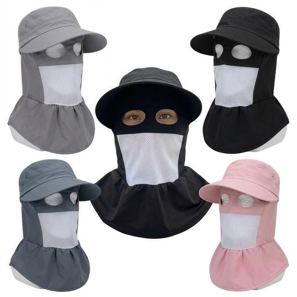 Wide Brim Face Mask Sun Hat UV Protection Breathable Tea Picking Work Hat Lightweight Full Wrap Fisherman's Hat Unisex Summer