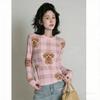 Spring Fashion Animal Dog Print Women's T-shirt Europe America Casual Pullover Women Long Sleeve Clothing Outdoor Street Tees Top