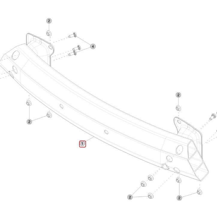 1931978-00-B: Tesla Model Y Rear Bumper Reinforcement Assembly