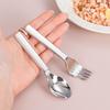 304 stainless steel children's fork and spoon baby eating spoon training spoon, household dessert spoon and fork short handle children's tableware