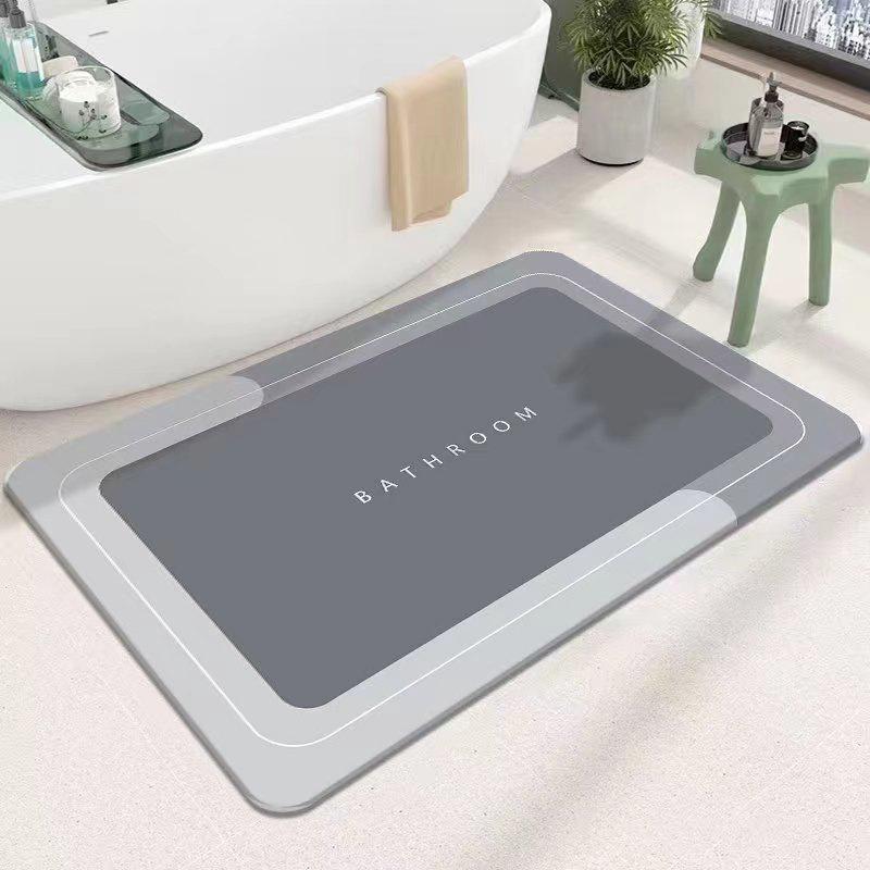 Cross Simple Anti-Slip Bathroom Floor Mat: Water-Absorbent, Wear-Resistant, Dirt-Resistant, and Easy To Clean.