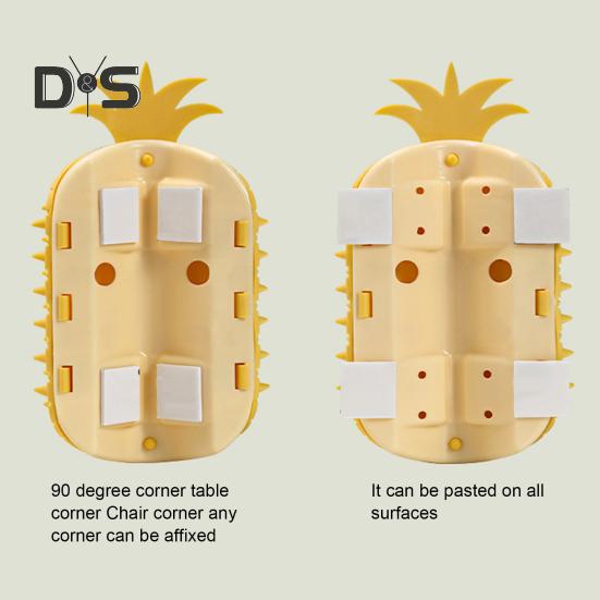 Cat Self Groomer Pineapple Shape Cat Wall Corner Massage Comb with Catnip Cat Face Scratcher Grooming Brush for Long Short Fur Cats Dogs