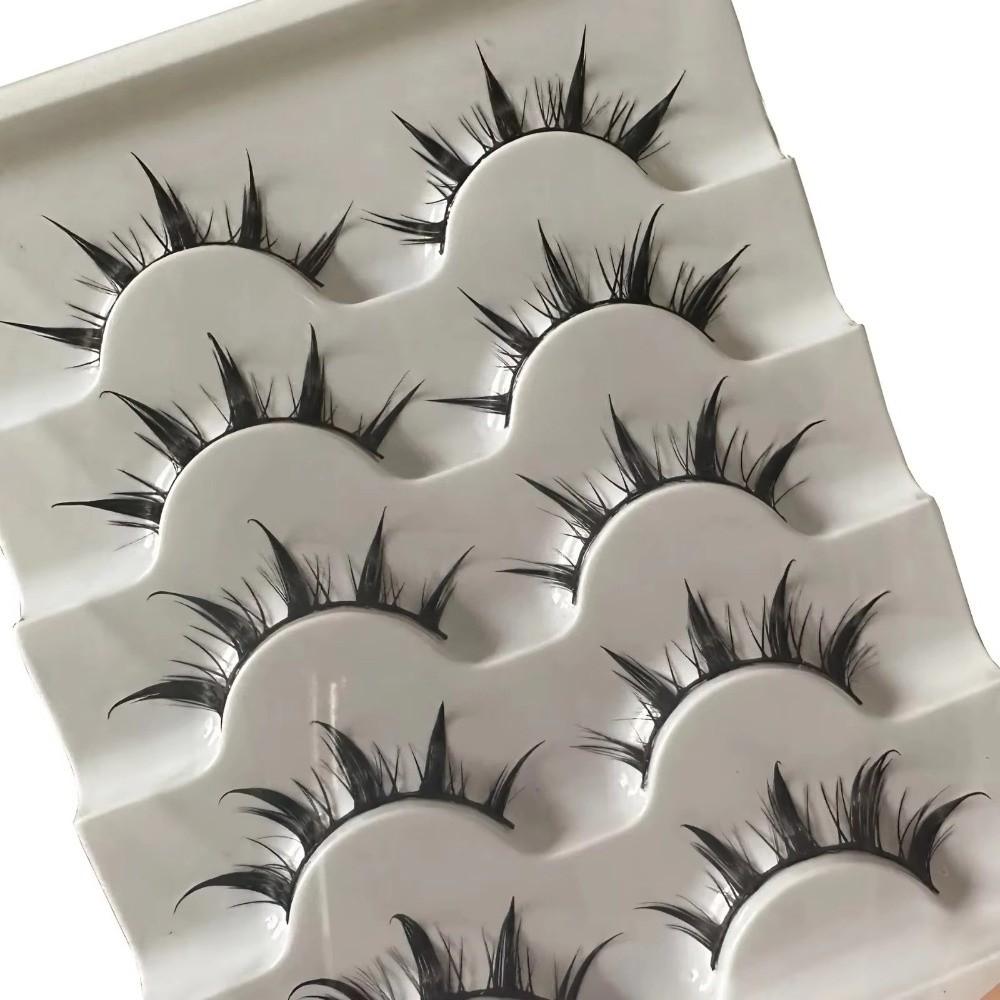 5Pairs/box 9-13MM DIY Lashes Extension Black Comic Eye Fake Eyelashes Daily