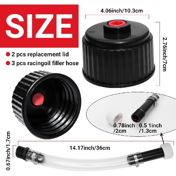 5 Pieces Fuel Filler Jug Hose Racing Fuels Replacement CapLC2 fuel jug hose Gas Can Cap Racing Fuels Replacement Cap 5 Gallon Gas Jug for Fuel