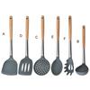 Cooking Spatula with Hole Heat-resistant Beech Non-stick Colander Spoon Spatula Kitchen Utensils
