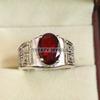 Garnet Oval Cut Gemstone With 925 Sterling Silver Ring For Men's #B89 JL375671417196