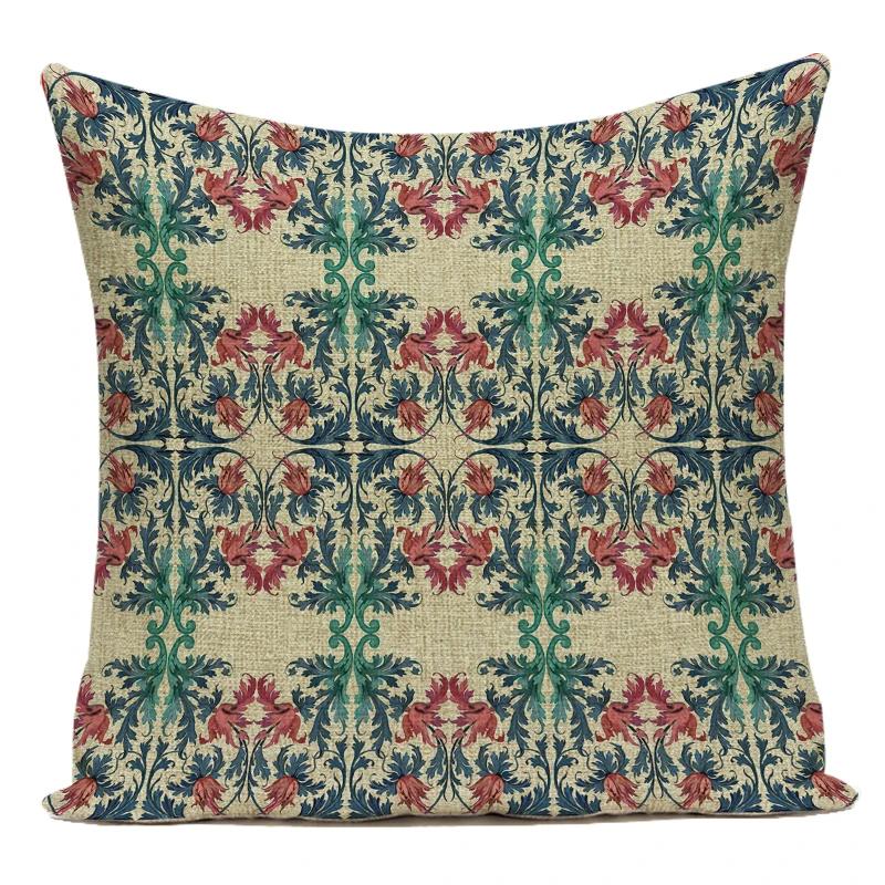 Decorative Throw Pillows Case Mandala Flower Geometric Middle Asian Ethnic Style Polyester Sofa Home Cushion Cover For Sofa