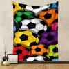 Colorful Soccer Balls Pattern Patterned Tapestry Home Decor, Suitable for Bedroom and Living Room, Gift