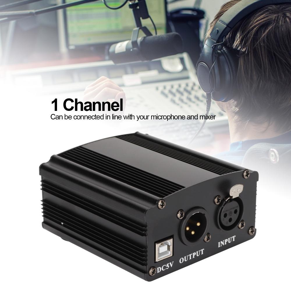 with XLR 3 Pin Cable and USB Cable Condenser Mic Power Supply USB Power Supply Computer Recording