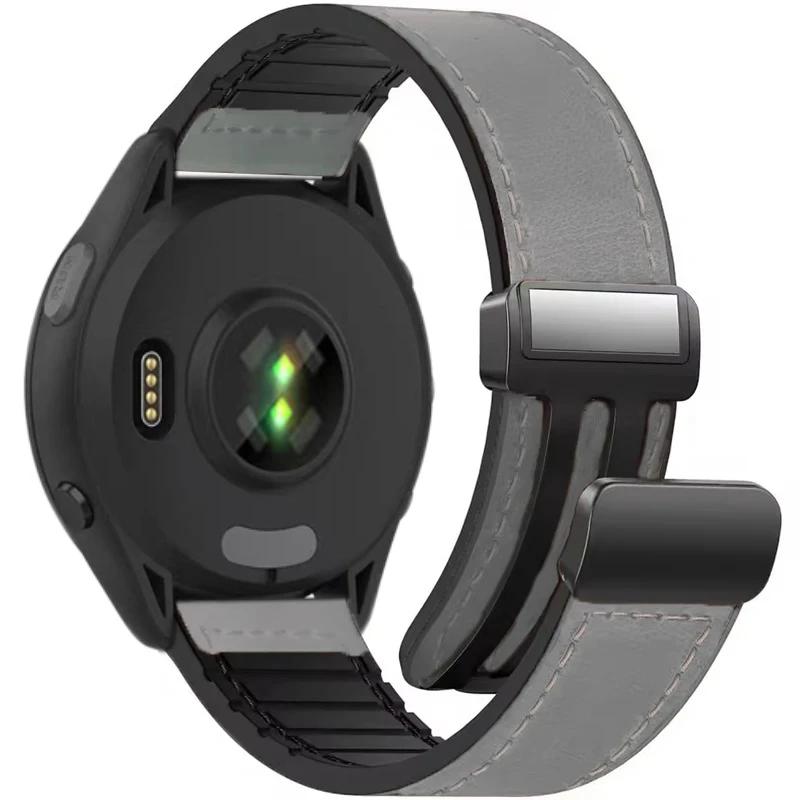 Curea din Piele+Silicon 22mm 20mm pentru Garmin Forerunner 55 165 265 965 255 Brățară de Înlocuire Active 5/Vivomove Trend/Venu 3 2