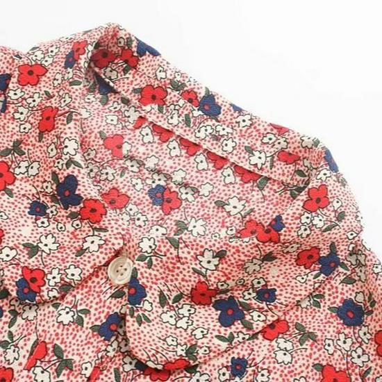 Winter 2024 Women's European & American Style Slimming Short Sleeve French Print Dress