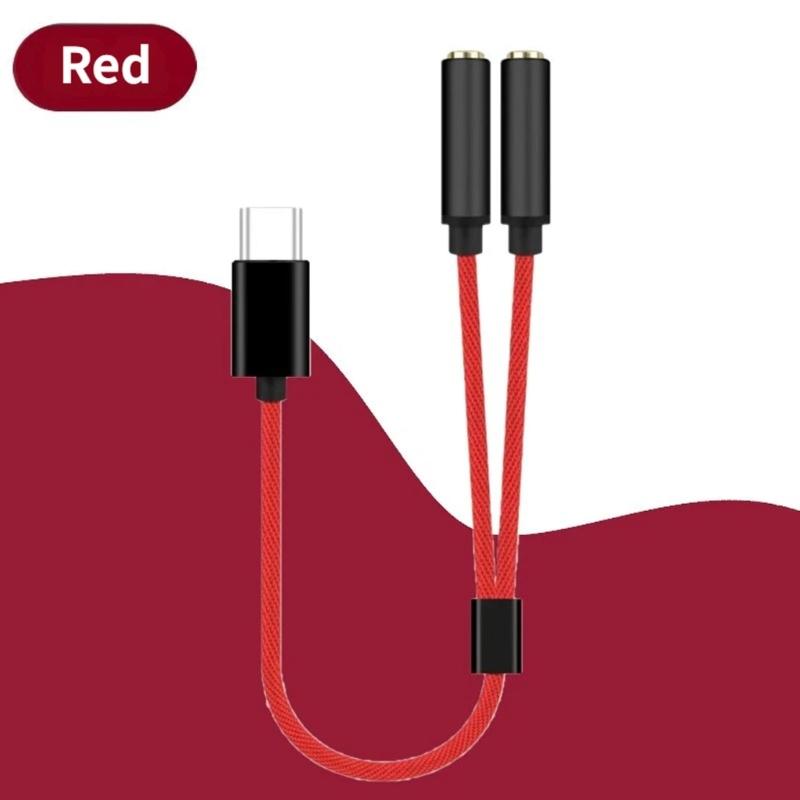 Type C To 3.5mm Extension Cable Double Female To Double Female Portable for Headphone Mobile Phone Enhances Sound Output