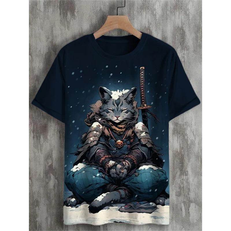 

Japanese Ukiyo-e Graphic T Shirts For Men Fashion Trend Short Sleeve 3D Printed Summer XXS