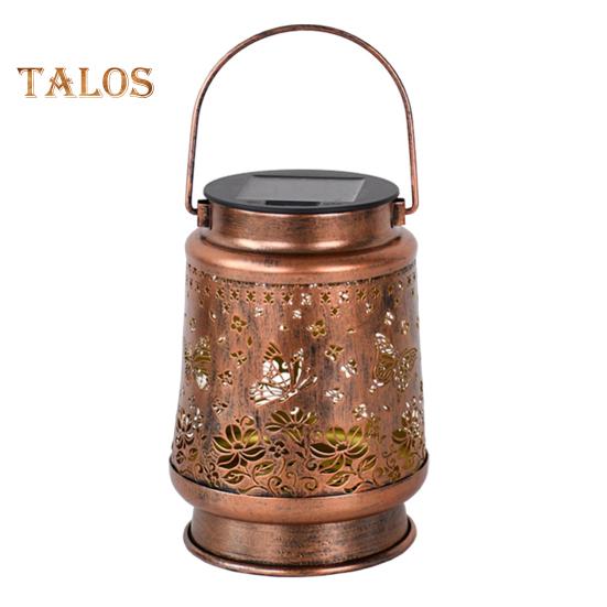 

Солнечный фонарь водонепроницаемый металлический полый фонарь с рисунком бабочки и цветка на солнечной батарее светодиодный светильник для наружного декора сада, двора, патио Buttefly