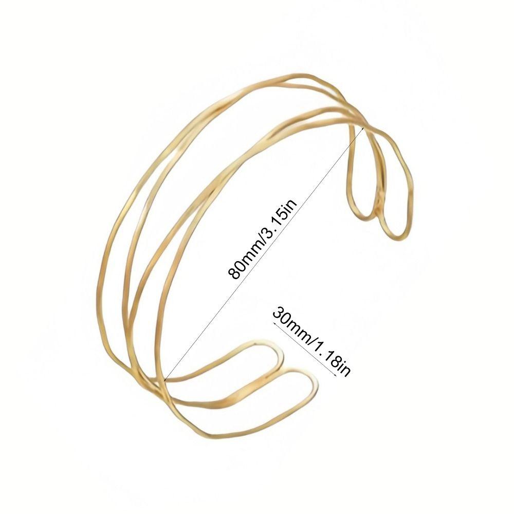 Geometric Pattern Cross Bracelet Women Fashion Upper Cuff Bracelet Open Arm Bangles Party Wear