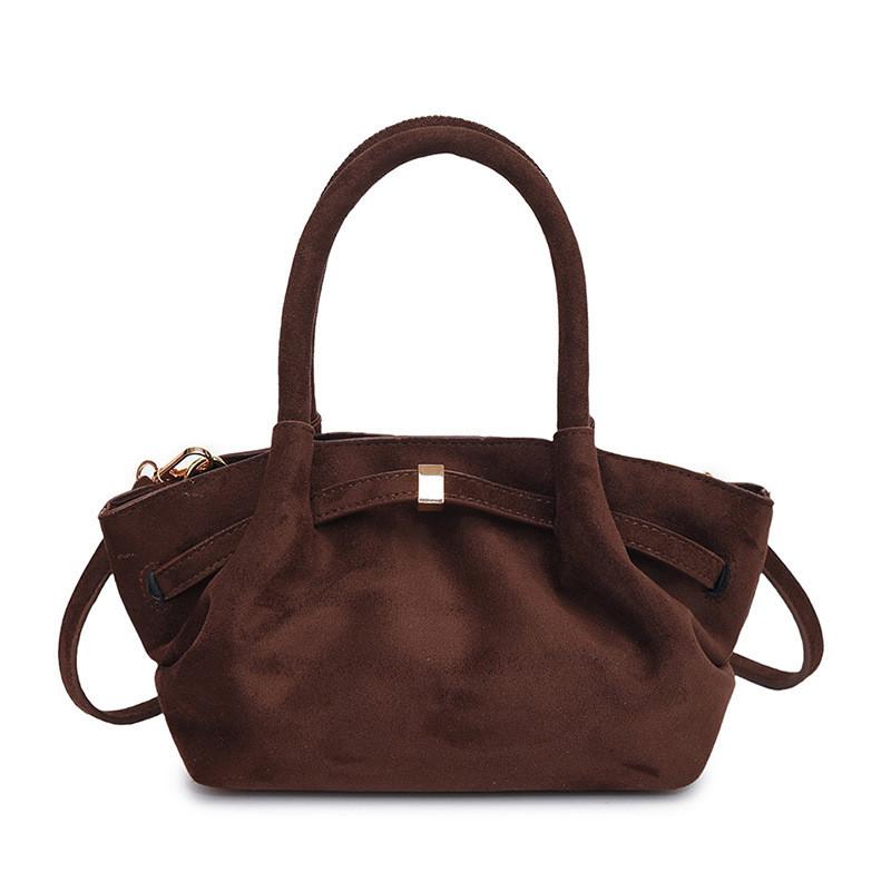 Minimalist Womens Solid Color Pleated Design Shoulder Bag For Casual Outings