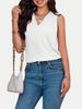 Womens V Neck Sleeveless Tank Top Loose Fit Dressy Casual Summer Blouse