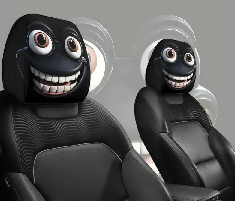 2PCS Funny Cartoon Car Headrest Cover Eyes Car Seat Head Rest Protector Spooky Cars Seat Covers for Cars for Halloween Christmas