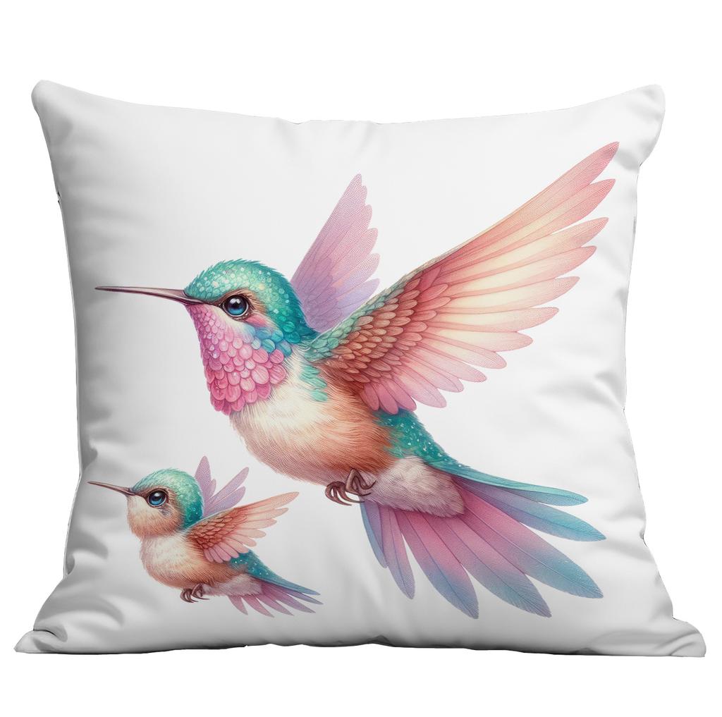 New Vintage Gold-plated Flower Hummingbird Print Pillowcase Home Sofa Cushion Pillowcase