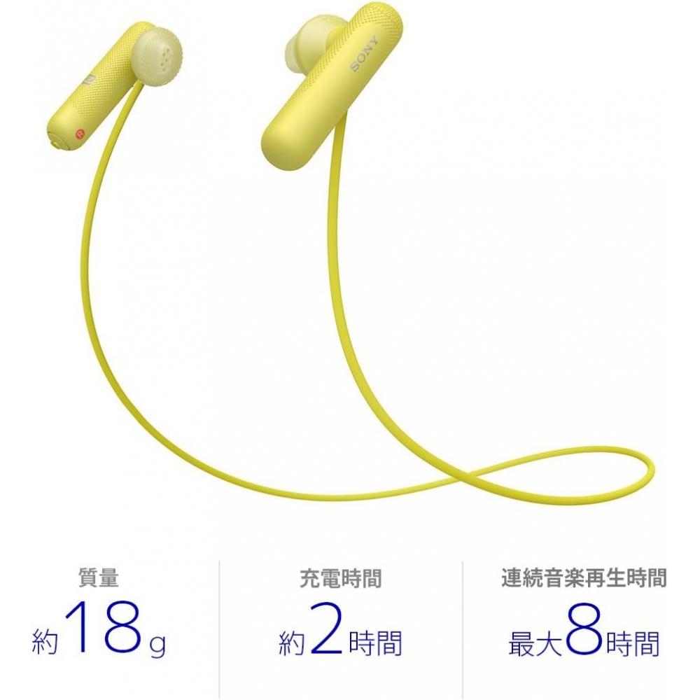 Sony Wireless Stereo Headset Wi Sp500 Yq Wi Sp500 Yq  With Mic  Single Item Yellow